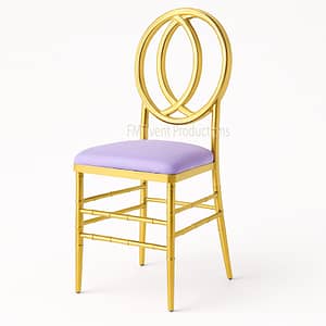 Gold Infinity Stainless Steel Lilac Dining Chair