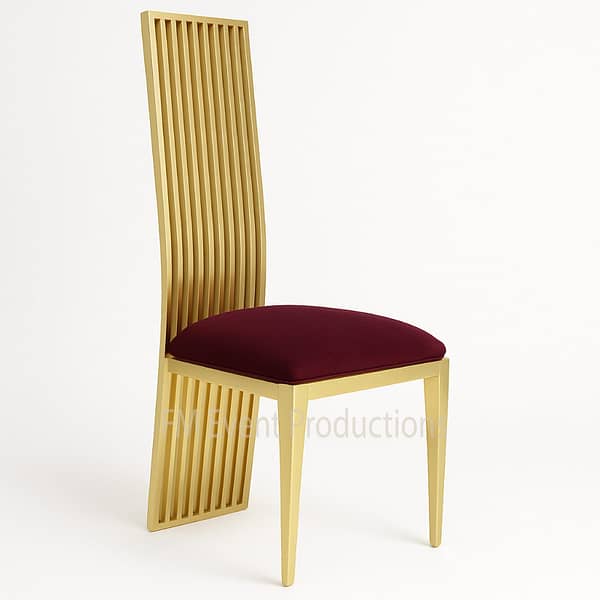 Gold High Back Burgundy Chair Rental