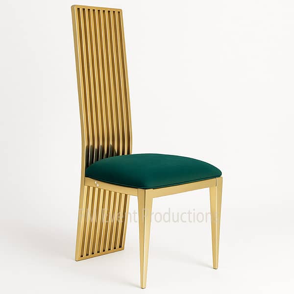 Gold High Back Emerald Green Chair Rental