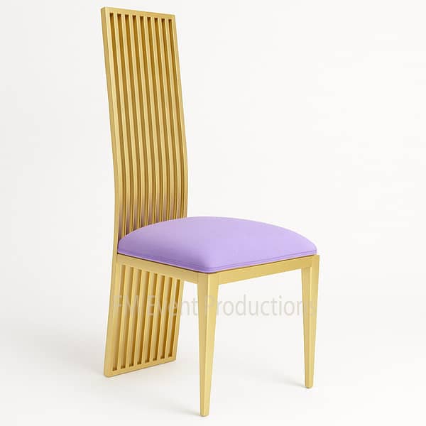 Gold High Back Lilac Chair Rental