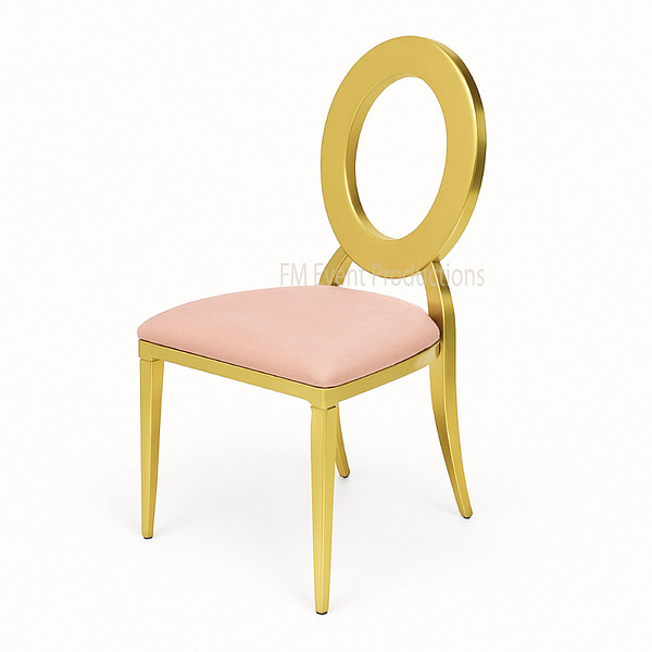 Gold Stainless Steel Halo Blush Chair Rental