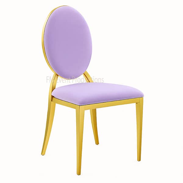 Gold Stainless Steel Dior Lavender Dining Chair Rental