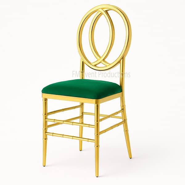 Gold Infinity Stainless Steel Emerald Green Dining Chair