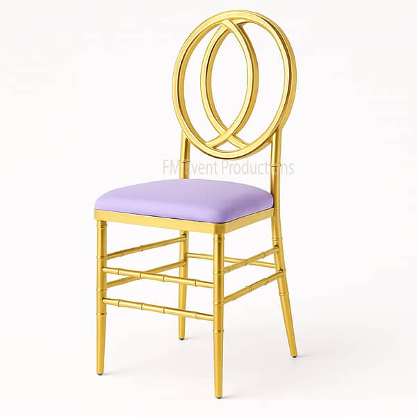 Gold Infinity Stainless Steel Lilac Dining Chair